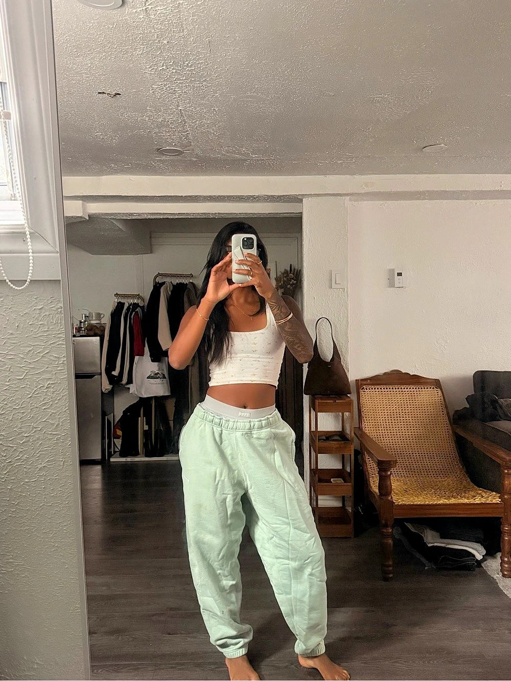 Nike Phoenix Fleece High-Waisted Oversized Sweatpants Joggers Green Medium